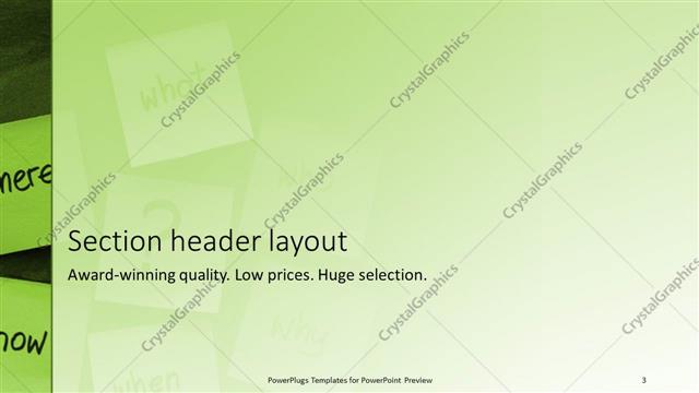 Section Header presentation slide layout