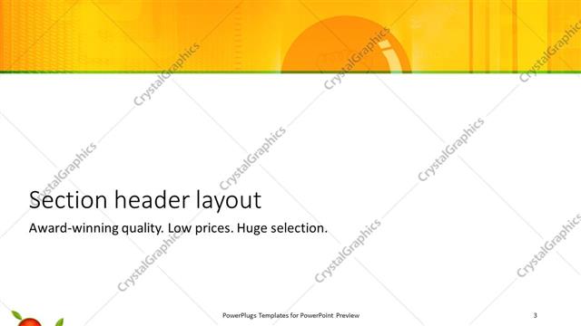 Section Header presentation slide layout