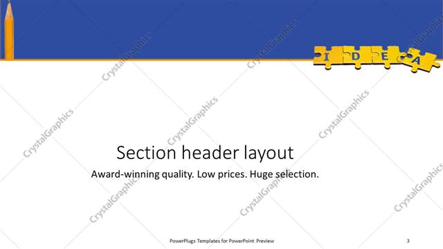 Section Header presentation slide layout
