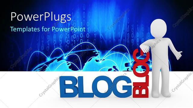  Presentation with blog - A person with the word blog and bluish background