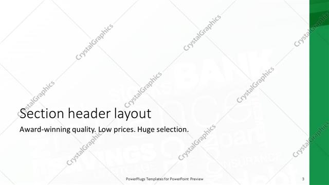 Section Header presentation slide layout