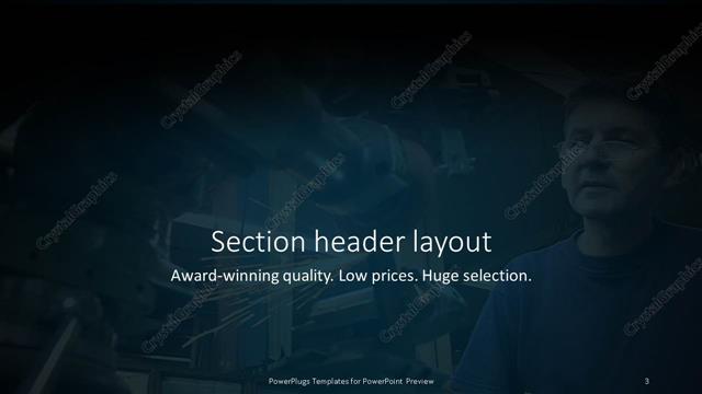 Section Header presentation slide layout