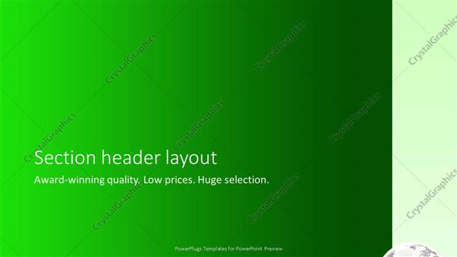 Section Header presentation slide layout