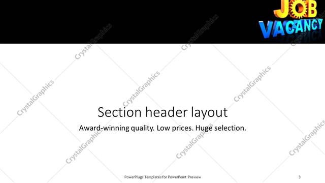 Section Header presentation slide layout