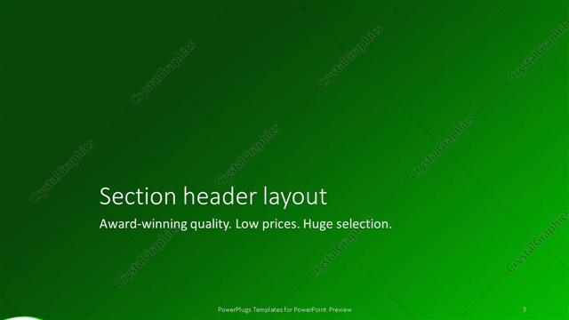 Section Header presentation slide layout