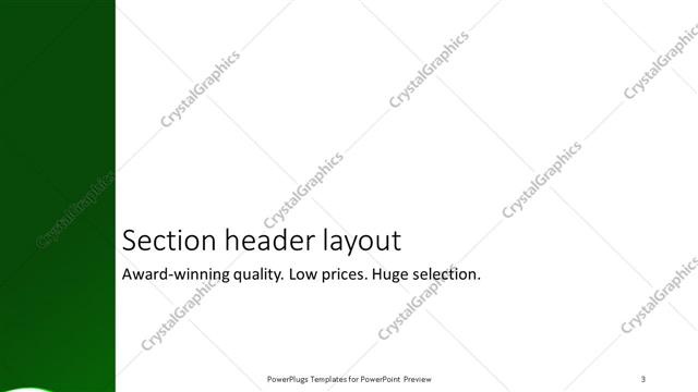 Section Header presentation slide layout