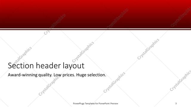Section Header presentation slide layout