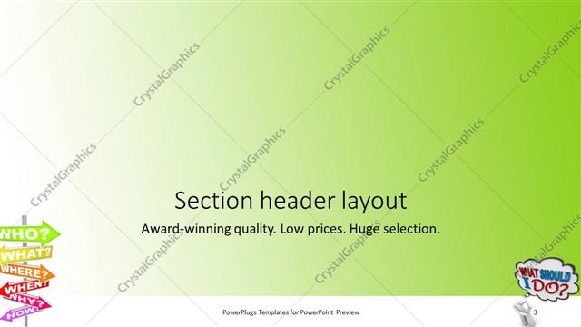 Section Header presentation slide layout