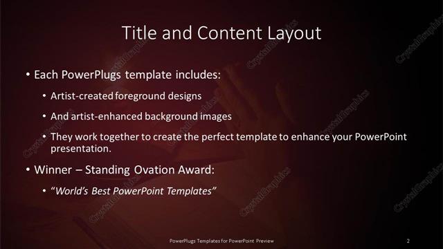 Title and Content presentation slide layout