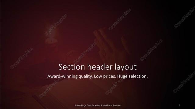 Section Header presentation slide layout