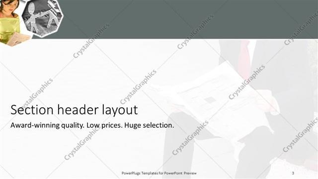 Section Header presentation slide layout