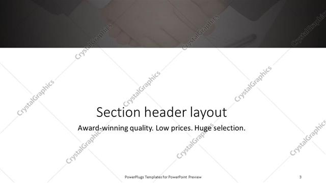 Section Header presentation slide layout