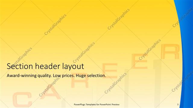 Section Header presentation slide layout