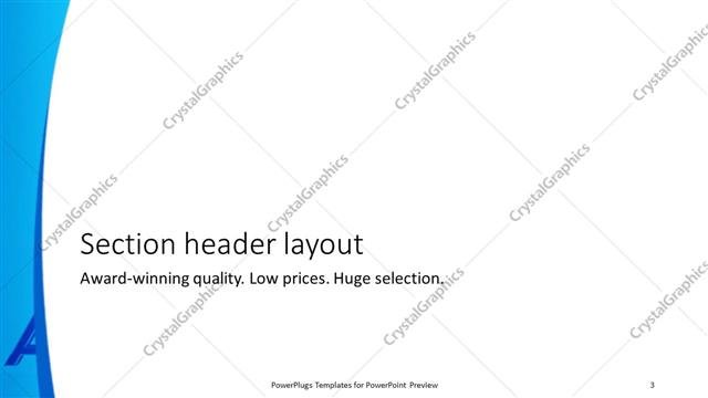 Section Header presentation slide layout