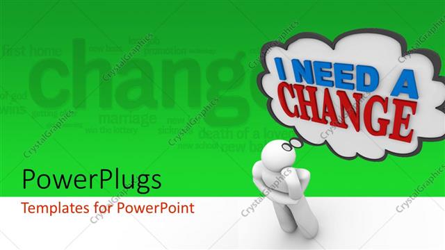  Presentation with idea - A person with an idea and greenish background