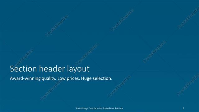 Section Header presentation slide layout