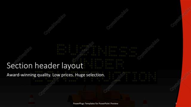 Section Header presentation slide layout