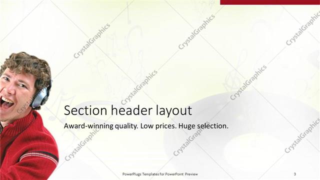 Section Header presentation slide layout