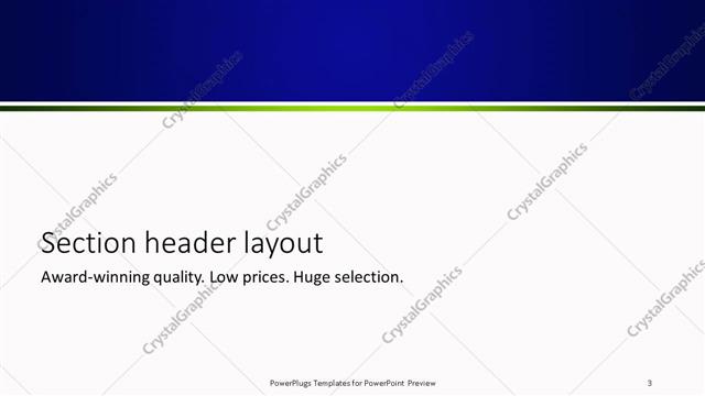 Section Header presentation slide layout