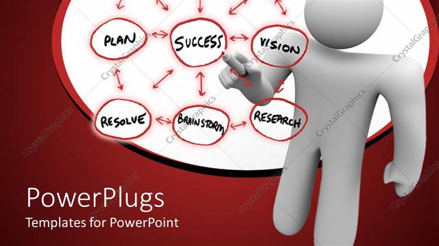  Presentation with flowchart - Man writing flowchart for success with red marker on white surface