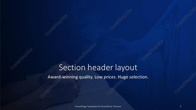 Section Header presentation slide layout