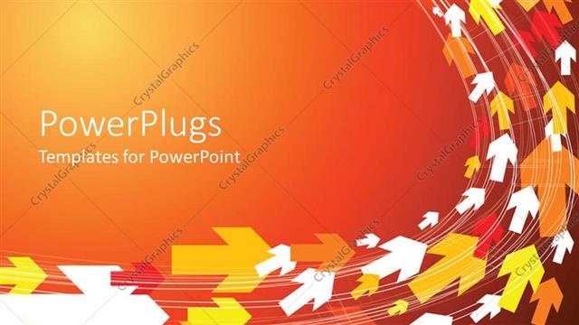  Presentation with orange arrows - Many colorful arrows pointing same direction in orange background
