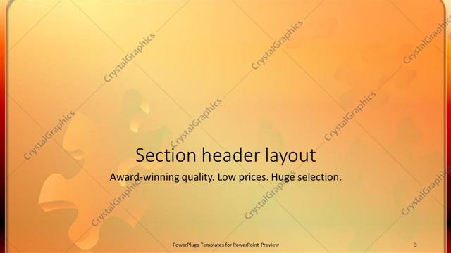 Section Header presentation slide layout