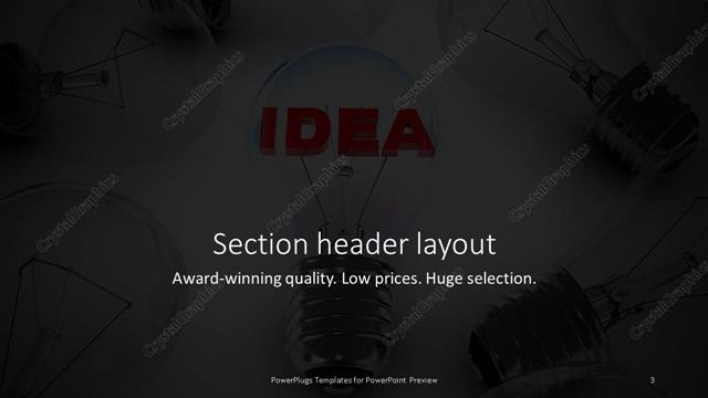Section Header presentation slide layout