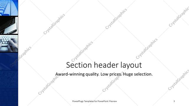 Section Header presentation slide layout