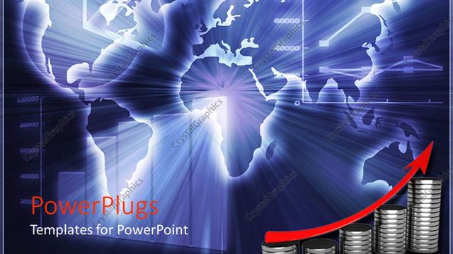  Presentation with growth - A map in the background with a globe and place for text