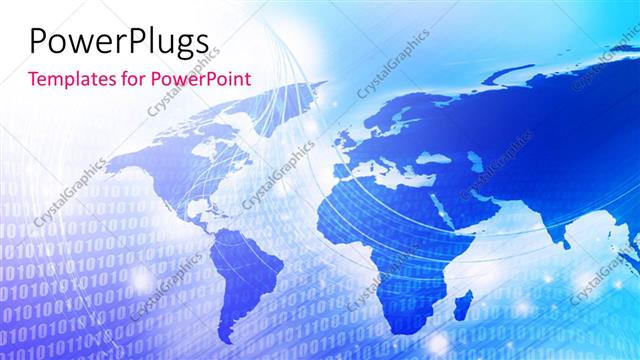 Preview This Beautiful Template for PowerPoint & Google Slides a map in the background with a lot of binary numbers
