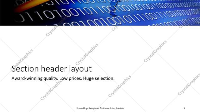 Section Header presentation slide layout