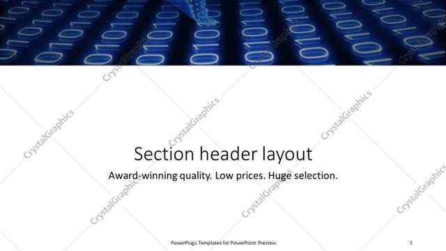 Section Header presentation slide layout