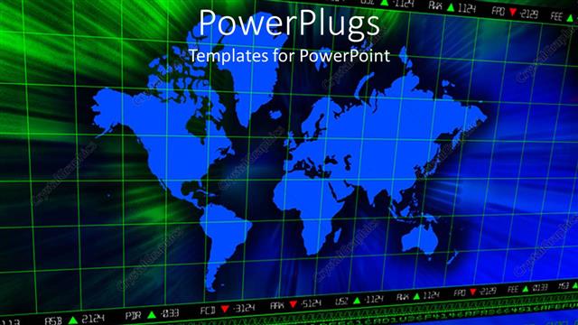  Presentation with finance - A map of the the Earth in bluish color