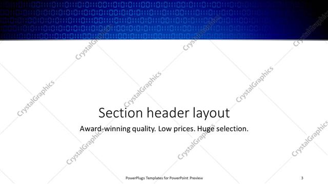 Section Header presentation slide layout