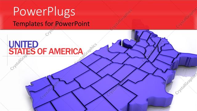  Presentation with usa - Map of USA. 3d Very beautiful three-dimensional figure