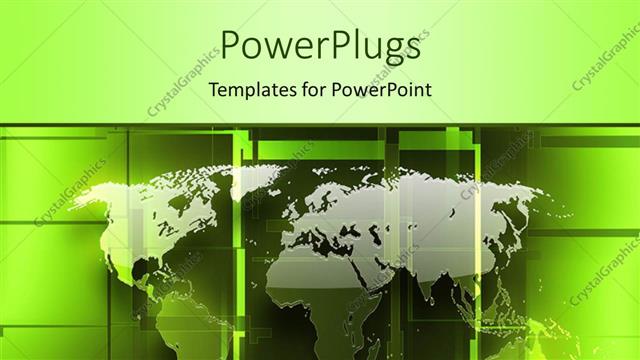  Presentation with world map - A map of the world with greenish background and place for text