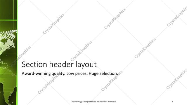 Section Header presentation slide layout