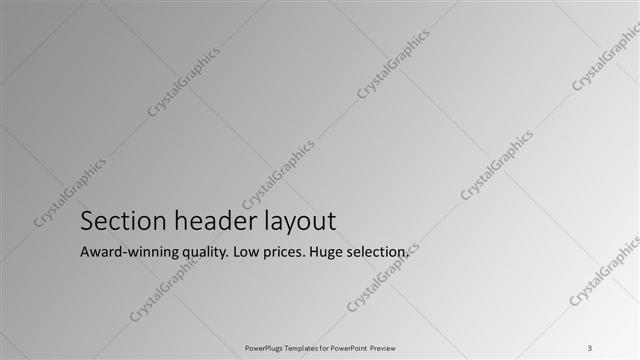 Section Header presentation slide layout