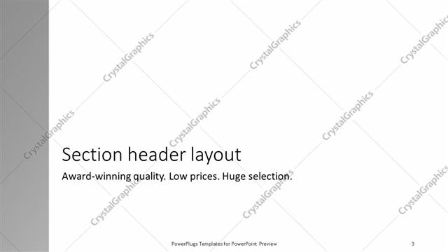 Section Header presentation slide layout