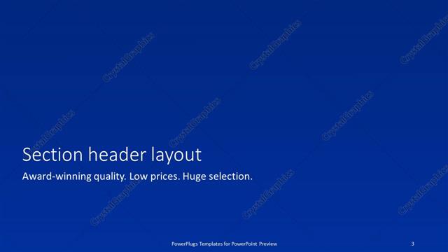 Section Header presentation slide layout
