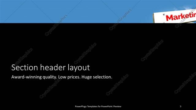 Section Header presentation slide layout