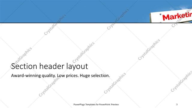 Section Header presentation slide layout