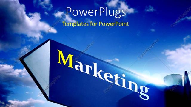  Presentation with marketing - A marketing sign with a umber of clouds in the background