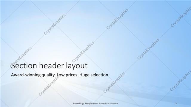 Section Header presentation slide layout