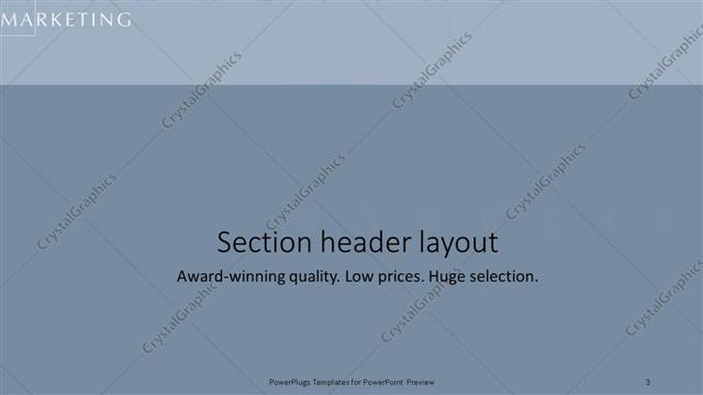 Section Header presentation slide layout