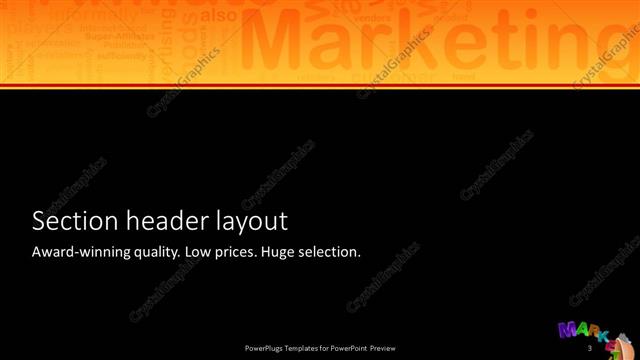 Section Header presentation slide layout