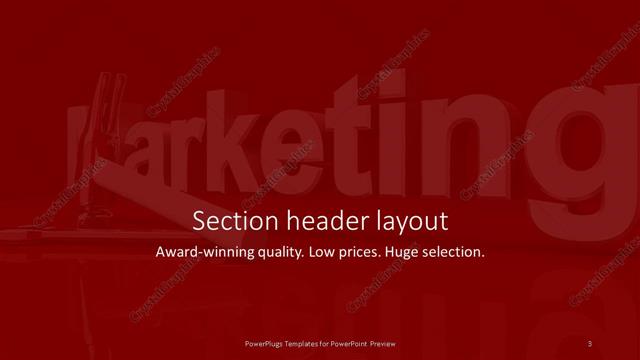 Section Header presentation slide layout