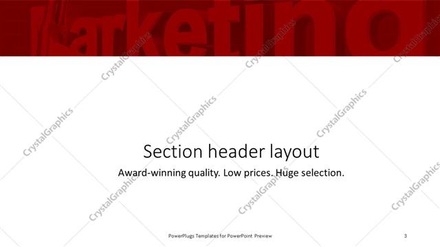 Section Header presentation slide layout