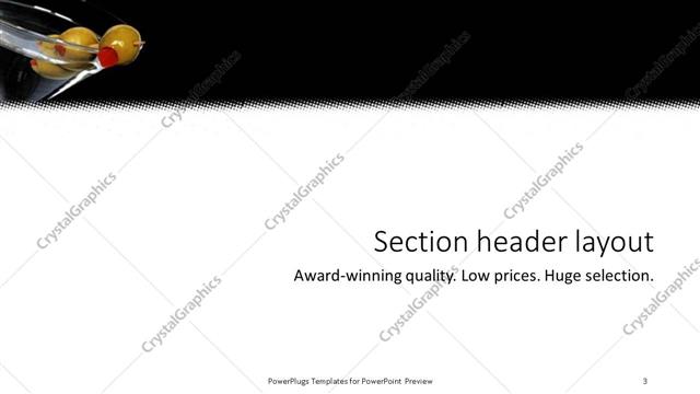 Section Header presentation slide layout
